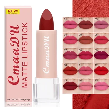 15Color Lipstick, Lip Make-up Sexy Vrouw Velvet Mat Lipgross kleur voor de Lippen Langdurig Waterdicht Non-stick Cup Lip Cosmetica