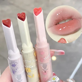 Jelly Lippenstift Duidelijk Lip Glaze Bloem Liefde Spiegel Waterdichte Hart Lipstick Transparant Koreaanse Make-Up Cosmetica