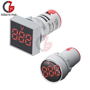 AC 20-500V LED Digitale voltmeter 110V 220V Voltmeter Elektriciteit Spanning Volt Tester Detector Ronde Plein 22mm
