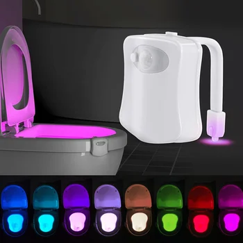 Toilet Nacht Licht Slimme PIR Motion Sensor Toilet Seat 8 Kleuren Waterdichte Achtergrondverlichting Toilet LED Toiletten Licht WC Accessoires