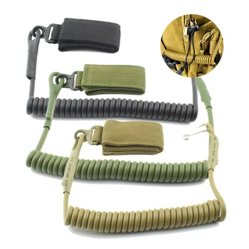 Tactical Anti-verloren Elastisch Koord Touw Militaire Voorjaar stormband Gun Touw Voor Key-Ring Ketting Zaklamp op Jacht Accessoires
