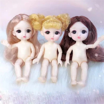 16CM Girl Pop 1/8 BJD Doll Leuke Madeup 13 Beweegbare Gelede Naakt Lichaam OB11 DIY Accesseries Voor Meisje Gave Fashion Kinderen Speelgoed