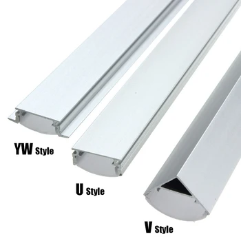 30/45/50cm U/V/YW Stijl Vormige LED-Verlichting Aluminium Channel Houder Melk te Dekken Einde voor LED Strip Licht Accessoires