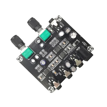 DLHiFi 2-wegs-2CH 2 in 2 Stereo Audio Signaal Mixer mengpaneel Voor het reverb-Uitgang Hoofdtelefoon Versterker