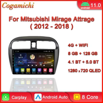 Auto Radio Voor Mitsubishi Mirage Attrage 2012 - 2018 Android Multimedia-Speler Auto Stereo Carplay Navigatie GPS Touch 4G Scherm