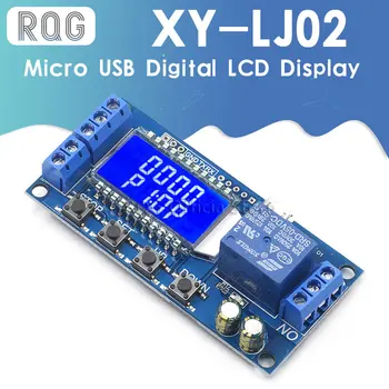 6-30V Micro-USB-Digitaal LCD Display Vertraging Relais Module Controle Schakelklok Activeren Cyclus Module XY-LJ02