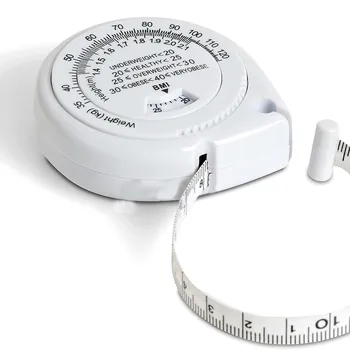Meetlint Meet je BMI (Body Mass Index Druk op de knop Intrekbare Vergrendeling Tape 150cm Calculator Dieet Eenvoudig Door Zelf Maatregelen Tools