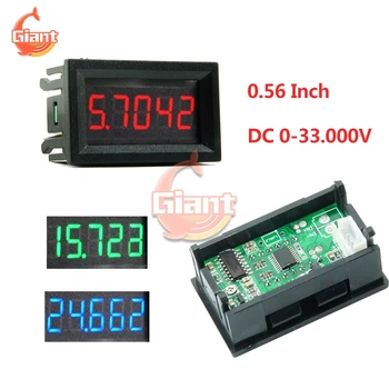 0.56 Inch DC 0-33V 3 Draden LED Digitale Voltmeter voltmeter Volt Instrument Tool Rood Groen Blauw Display Met 5 Cijfers 12V Voltmeter