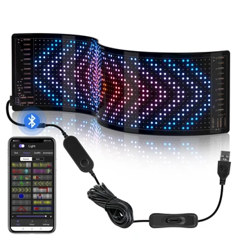 LED Matrix Pixel Paneel Bluetooth APP USB 5V Flexibele Adresseerbare RGB-Patroon Graffiti Scrolling Tekst Animatie Display Winkel Wagen