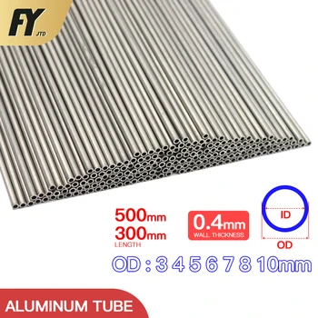 FUYI Aluminium Buis 0,4 mm Dikte 3-10mm OD Rechte 300 500 mm Lange Ronde 6063 Aluminium Buis, dunwandige aluminium buis