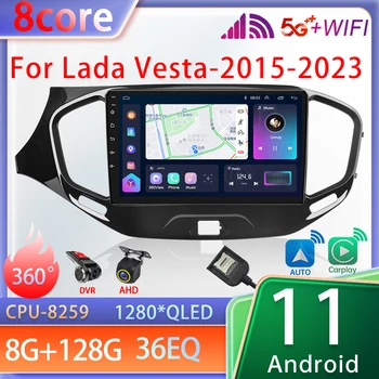 2Din AI Stem Carplay Auto Radio Voor LADA Vesta Cross Sport 2015-2019 Android-Auto 4G Ondersteuning voor 360 Multimedia Autoradio GPS