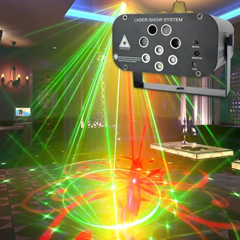 DJ Disco Laser Licht Projector RGB LED Stage Beam Verlichting van Muziek Controller Strobe Lamp voor KTV Club Party Bar Decoratie