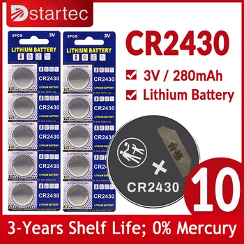 10PC/Pack NIEUWE CR2430 3V Lithium Batterij CR 2430 DL2430 BR2430 Knop knoopcelbatterijen voor Key Fob Watch Alarm Klok Afstandsbediening