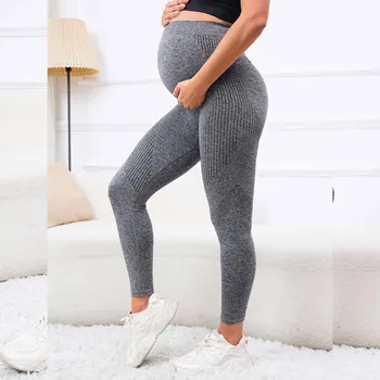 Hoge Taille Zwangerschap Legging, Skinny Zwangerschaps-Kleding voor Zwangere Vrouwen Naadloze Legging Zwangerschaps Legging Gym Kleding