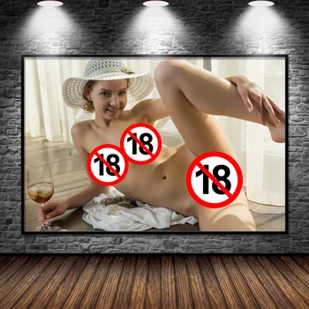 Sexy Dame Naakt Meisje Erotiek Volwassen Model Porno Foto Posters en Afdrukken op Canvas Kunst aan de Muur Schilderijen voor Thuis-en Woonkamer Inrichting