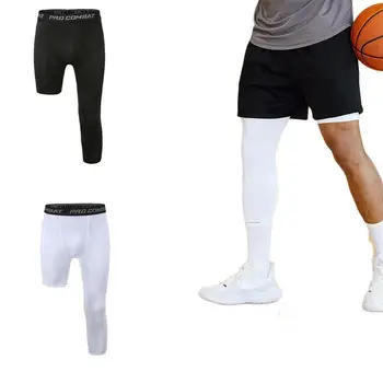 Een Been, Een Legging Voor Mannen Base Layer Oefening Compressie Broek Voor Running Tight Sport Bijgesneden Basketbal Yoga Fitness Broek