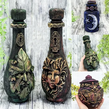 Hars Heks Fles Hemelse Decoratieve Maan Potion Jar-Gotische Decoratieve Vintage Hekserij Sculptuur Decoratie Ornament