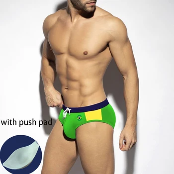 Europese en Amerikaanse New men ' s Color Matching Driehoek Zwembroek Zomer Sexy Multinationale Vlag Kleur Bijpassende Shorts Mannen