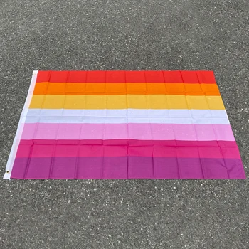 Aerlxemrbrae Regenboog Vlag, 150X90CM Homo Vlag Regenboog Dingen Zonsondergang Lesbian Pride Vlaggen
