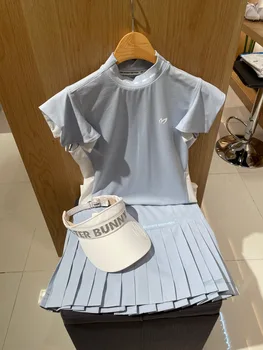 Nieuwe lente-zomer-golf-korte mouwen shirt voor vrouwen stretch golf kleding dames golf slijtage sport snel droge kleren golf top