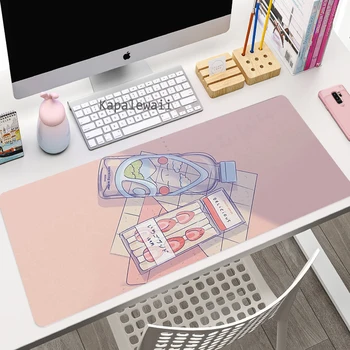 Grote Anime Roze Muismat Gamer Cute Kawaii Gaming Mouse Pad XXL Rubber Otaku Vergrendeling van de Rand van Grote Mode Laptop Notebook Bureau Matten