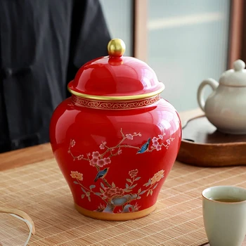 De oude Chinese Stijl Creatieve Porseleinen gemberpot Decoratieve Keramische Vaas Tafel Middelpunt bloemstuk voor Cafe