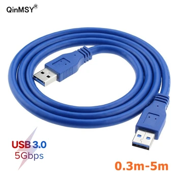 USB 3.0-type Male naar Male USB Kabel Snoer van UUR TOT UUR 30cm 50cm 1m 1,5 m 3m 5m 5 gbit / s Ondersteuning voor USB 3.0 data-overdracht