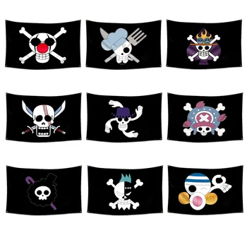 60x90cm Piraat Vlag Classic Cartoon Anime Robin Ace Chopper Decoratieve Vlaggen En Banners Polyester Flying Banner