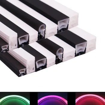8/10mm Wit/Zwart Led Neon Silica Gel Zachte Lamp Tube Flexibele Neon Touw Buis IP67 Waterdicht Voor WS2811 WS2812B SK6812 5050