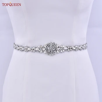 TOPQUEEN S124 Strass bruids riem diamanten bruiloft jurk riem met kristallen bruiloft sjerp voor trouwjurk accessoires