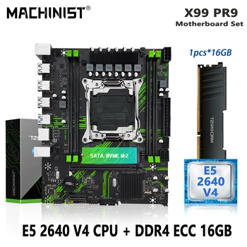 MACHINIST X99 Pr9 Moederbord LGA 2011-3 Set Xeon E5-2640 V4 CPU Processor 1X16=16GB DDR4 ECC RAM-Geheugen SSD M. 2 M-ATX