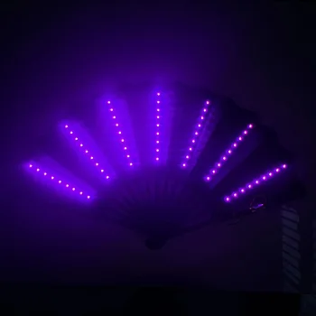 Glow Opvouwbare LED Fan Dansende Licht van de Ventilator in de Avond Show Halloween Kerst Rave Festival Accessoires Glow In The Dark Party Benodigdheden