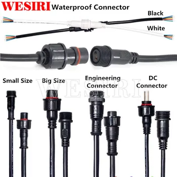 5/20/50pairs 2/3/4/5pin/DC-Black/White Kleur Waterdicht IP65 LED Connector Male en Female Toepassing 0,3 mm/0,75 mm