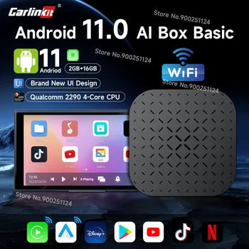 Carlinkit Ai Box Basic QCM 2290 2+16GB Android-11-Tv Box Draadloos CarPlay/Android-Auto Ingebouwde Youtube-Netfilx Play Store