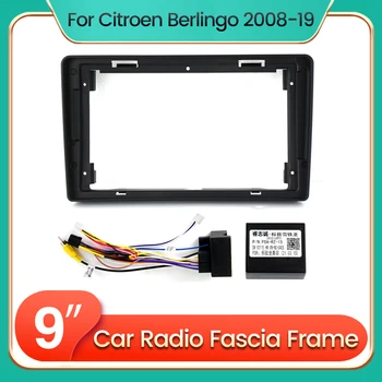 Auto Radio Fascia Frame Voor Citroen Berlingo 2 B9 2008 - 2018 Optionele Kabel KAN Dash Montage Paneel Kit Voor 9inch Host Eenheid