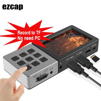 Ezcap 273 HD 1080P 60fps HDMI-Video-Capture Kaart Spel Live Streaming Opname Box met LCD Scherm Afspelen Speler Audio Mic In