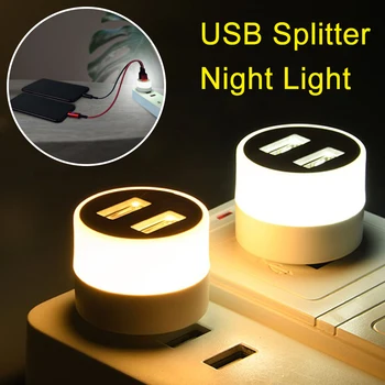 USB-Stekker van de Lamp Kleine LED Nacht Verlichting-de Mobiele Macht van het Opladen Boek Lampen Bescherming van de Ogen leeslampje met USB Splitter Converter