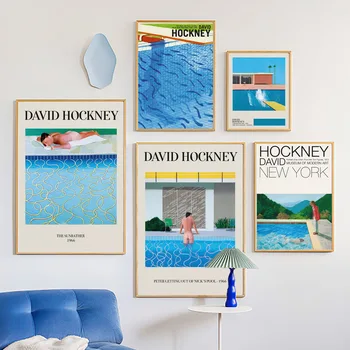 David Hockney Zonnebader Zwembad Ligstoelen Kunst Aan De Muur, Canvas Schilderij Nordic Posters En Prints Muur Foto ' S Voor Woonkamer Inrichting