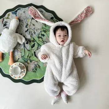 2023 Baby Bunny Zachte Rompertjes Herfst en de Winter, het Meisje van de Baby Dikker Bodysuits Dier Konijnen Mooie Schattige Pasgeboren Jongen Onesie