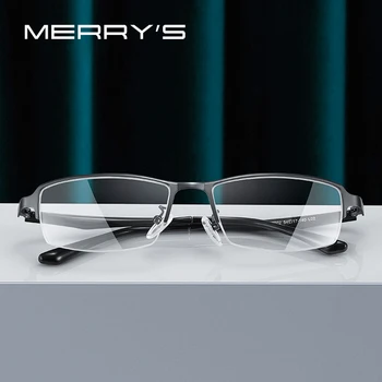 MERRYS DESIGN Mannen Titanium Legering Bril TR90 Benen Business Bijziendheid Recept Optische Brillen Frame S2202