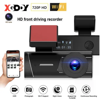 Xgody 720P HD Dash Cam Voor de Auto DVR van de Wifi Mobiele Telefoon Display Auto Dashcam Voorruit Camera-Auto Accessoires
