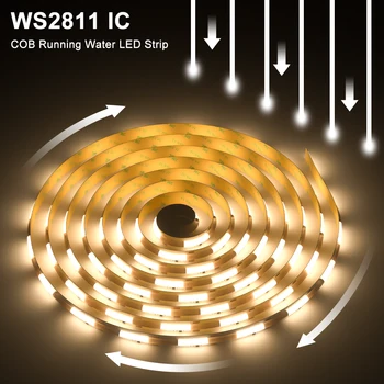 WS2811 IC Stromend Water COB LED Strips Licht Hoge Dichtheid Flexibele RA95 Warm Wit(3000K) en Koel Wit(6500K) Dimbare LED Strip