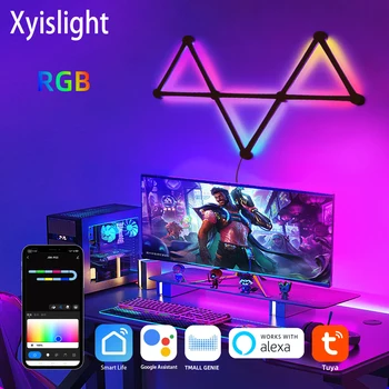 WiFi LED Wall Lampen Kleur Dimbare Smart Music Sync Ritme RGB Sfeer Licht voor GamingRoom Home Decor Muur Licht Bars Kit