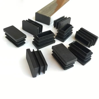 Zwarte Stalen Kokerprofiel Plug Plastic Meubilair Been Plug Anti Slip Protector Pad Buis Cap Plug