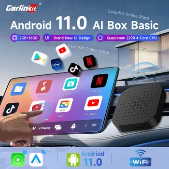 Carlinkit Android-11-Tv Box Ai Box Basic Wireless Android Automatische Draadloze CarPlay Smart Box Ingebouwde Youtube-Netfilx Play Store