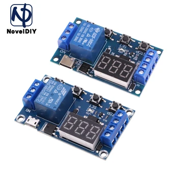 DC 5V 12V-24V LED-Licht Digital Time Delay 1 Manier Relais Activeren Cyclus Switch Circuit Board Micro Type-C USB-Timing Control Module