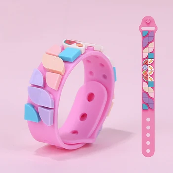 Creatieve DIY Punten Stenen Kids Armband Armband met Verstelbare Lengte Educatieve bouwstenen Speelgoed Voor Meisjes Giften van Kerstmis