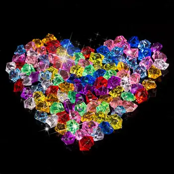 150PCS Plastic Edelstenen Ijs Granen Kleurrijke Stenen Kinderen Juwelen Acryl Sieraden Ijs Teller Kristallen Diamanten Speelgoed