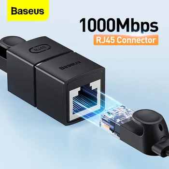 Baseus RJ45 Connector Cat7 Cat6 Ethernet Adapter-Network Extender verleng Kabel voor de Ethernet-Kabel Gigabit Female naar Female