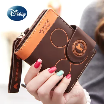 Disney Mickey ' s Nieuwe Vouwen Portemonnee Luxe Merk Fashion vrouw Portemonnee met Grote capaciteit Multi-card Slot Vouwen Student Portemonnee